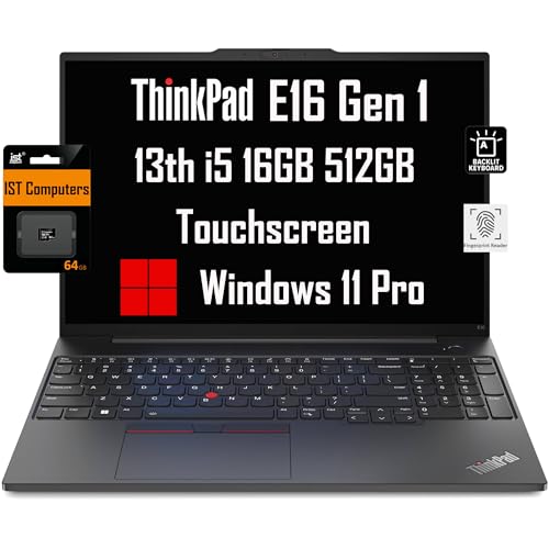Lenovo ThinkPad E16 Touchscreen Business Laptop, 16GB RAM