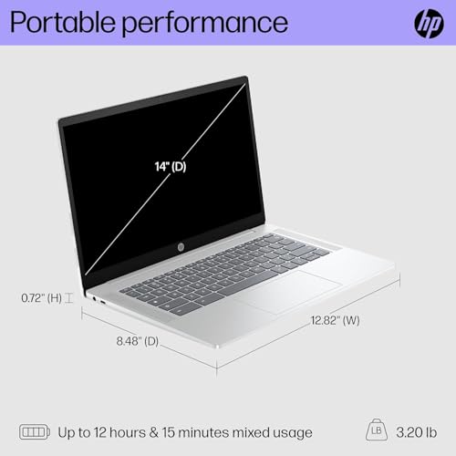 HP Chromebook 14" FHD Laptop – Intel N100, 4GB RAM