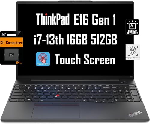 Lenovo ThinkPad E16 Touchscreen Business Laptop, Core i7