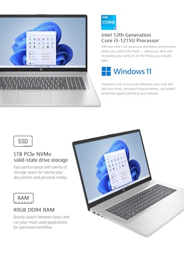 HP 17.3-inch Laptop, Intel Core i3, 40GB RAM