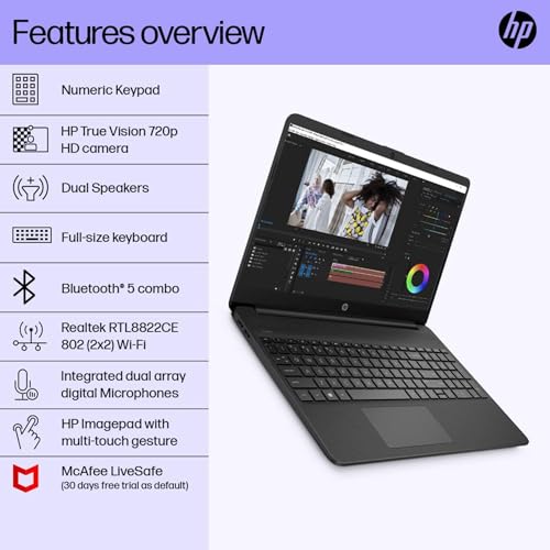 HP 15.6" Slim Laptop, 16GB RAM, Intel Processor