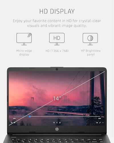HP 14" HD Thin Laptop - Intel Quad-Core