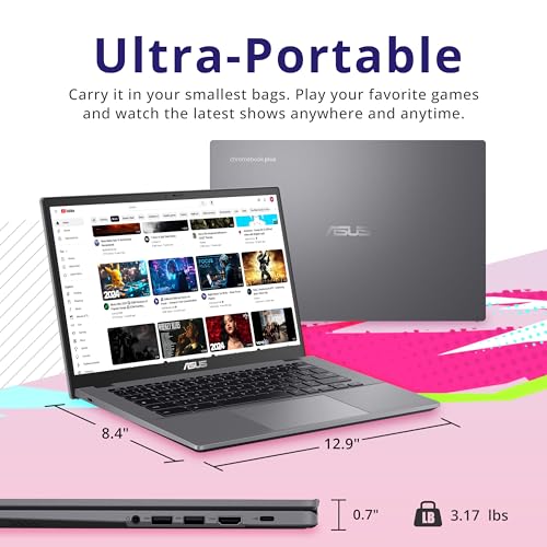 ASUS Chromebook Plus CX34 14" FHD Laptop, Intel Core i3 1215U, 8GB RAM, 128GB SSD