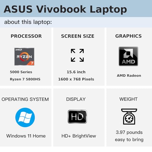 ASUS 2023 Vivobook Laptop, 16" HD, Ryzen 7