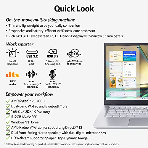 Acer Swift 3 14" Laptop with Ryzen 7
