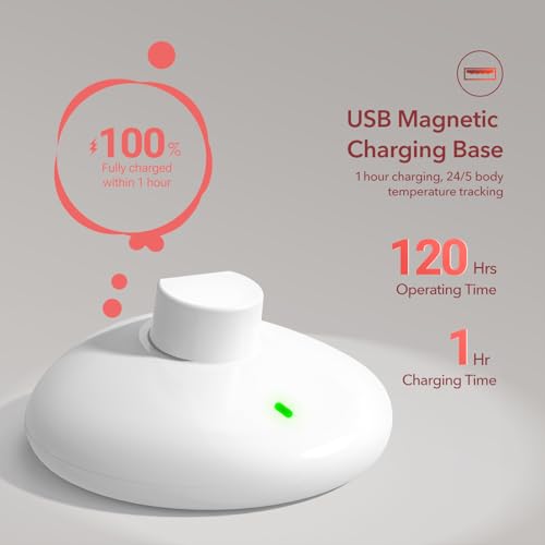 femometer Ring for Fertility and Ovulation Tracking, Wearable Finger Temperature Monitoring Sensor with App Auto-Sync, Period and Sleep Analysis, Rechargeable Design, Waterproof, Size 7