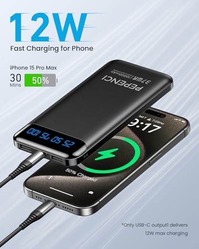 10,000mAh Fast Charging Power Bank with USB C