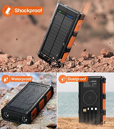 GOODaaa 45800mAh Wireless Solar Power Bank Charger