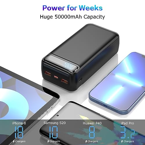 50000mAh Fast Charging Power Bank with Flashlight