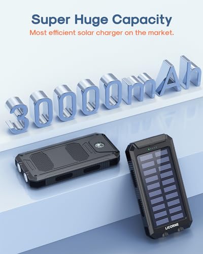 30000mAh Solar Power Bank with Dual USB Ports