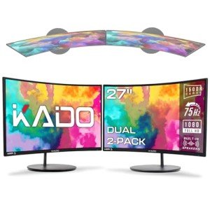 Kado 27" Dual Curved Monitor Setup 75Hz