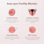 femometer Ring for Fertility and Ovulation Tracking, Wearable Finger Temperature Monitoring Sensor with App Auto-Sync, Period and Sleep Analysis, Rechargeable Design, Waterproof, Size 7