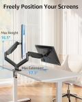 MOUNTUP Dual Adjustable Monitor Stand - Black