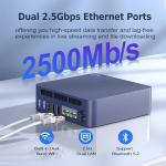 Beelink Mini PC, EQ12 16GB DDR5 500GB SSD, Intel Alder Lake-N100 (up to 3.4GHz), 2.5G Dual LAN Mini Computer Supports WiFi6, BT5.2, USB3.2, 4K@60Hz Triple Display, Home-Server/Network Firewall