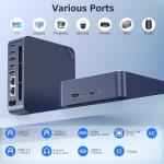 Beelink Mini PC, EQ12 16GB DDR5 500GB SSD, Intel Alder Lake-N100 (up to 3.4GHz), 2.5G Dual LAN Mini Computer Supports WiFi6, BT5.2, USB3.2, 4K@60Hz Triple Display, Home-Server/Network Firewall