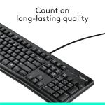 Logitech K120 Full-Size Wired Keyboard - Black