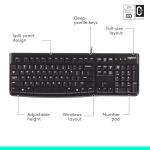 Logitech K120 Full-Size Wired Keyboard - Black