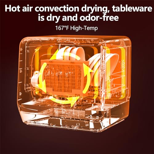 Portable Dishwasher Countertop with 6 Washing Modes