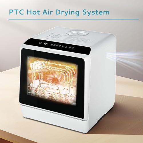 EUHOMY Mini Portable Countertop Dishwasher with 5 L Tank