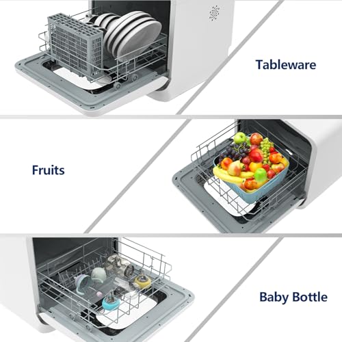Portable Dishwasher Countertop with 6 Washing Modes
