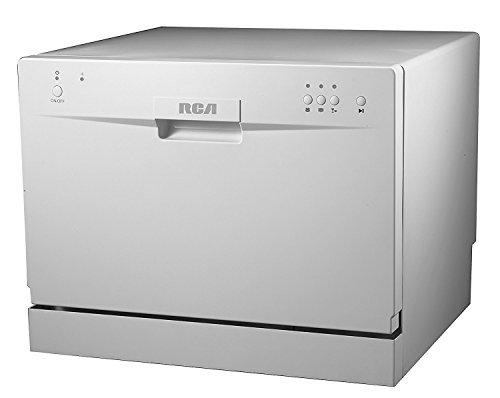 RCA RDW3208 Portable White Countertop Dishwasher, 6 Settings