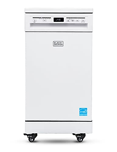BLACK+DECKER 18” Portable Compact Dishwasher, 8-Place Setting