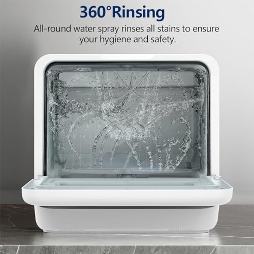 Portable Dishwasher Countertop with 6 Washing Modes