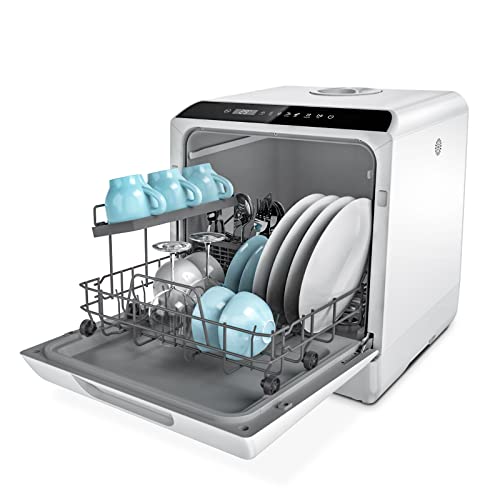 Hermitlux Countertop Portable Dishwasher with 5 Washing Programs