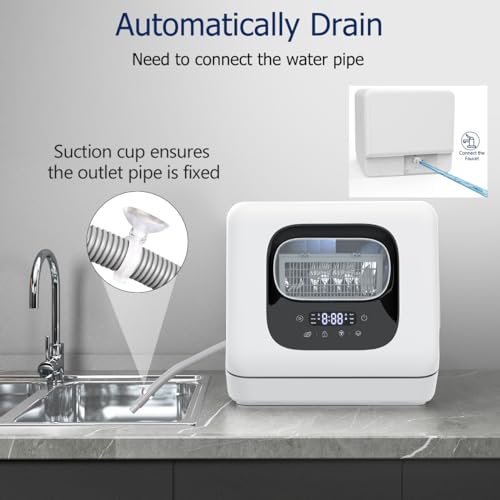 Portable Dishwasher Countertop with 6 Washing Modes