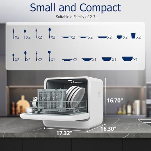 Portable Dishwasher Countertop with 6 Washing Modes