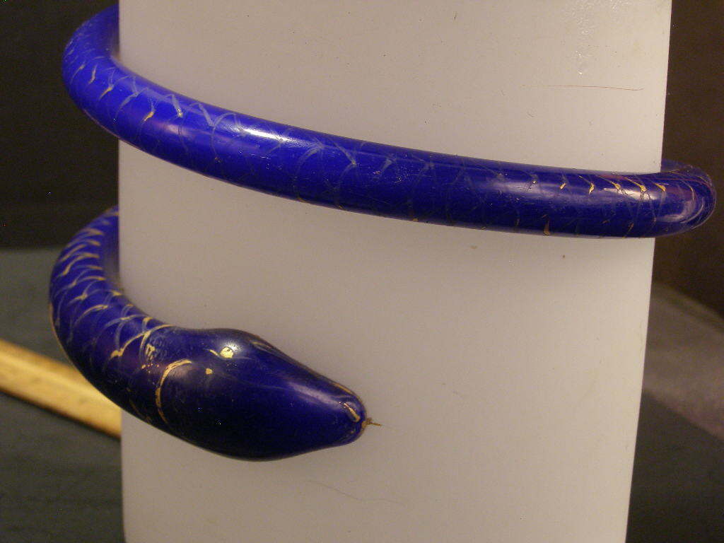 1800's Bohemian French Baccarat Opaline Cobalt Glass Snake Vase