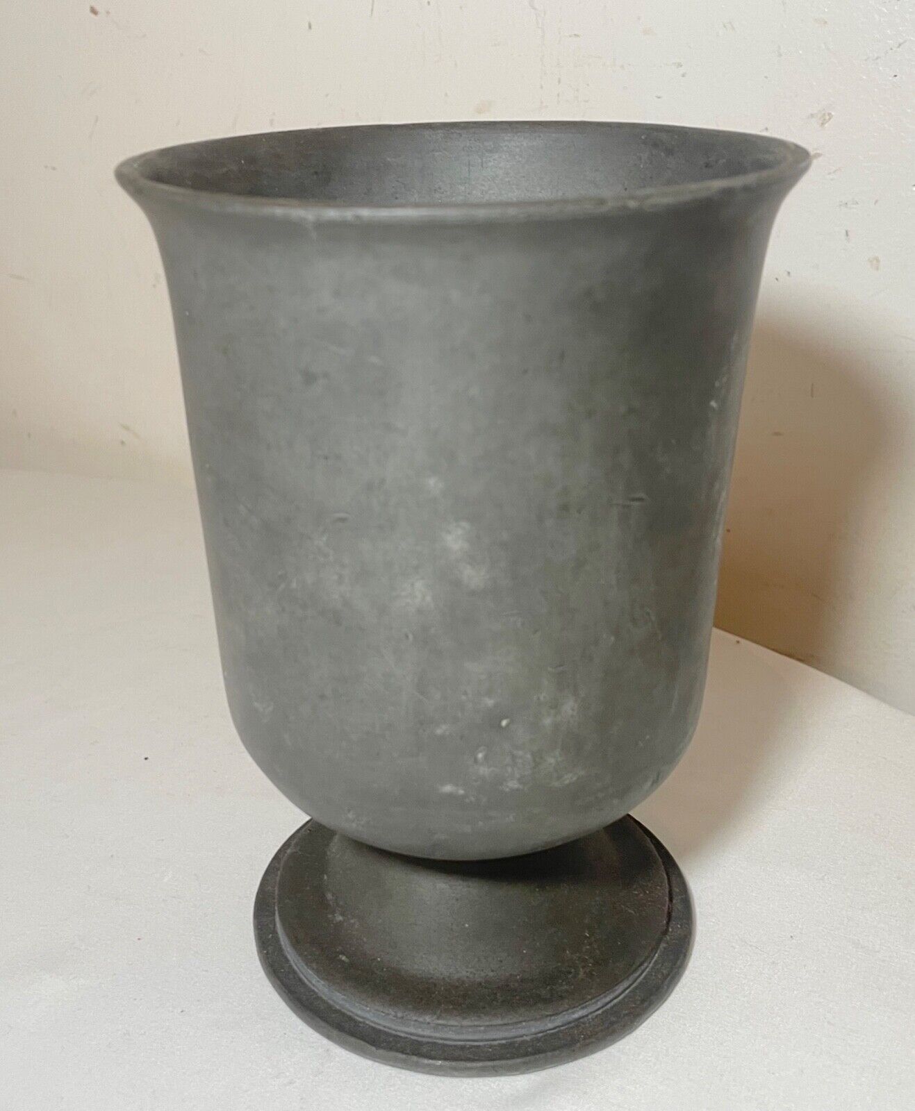18th century English pewter footed vase chalice
