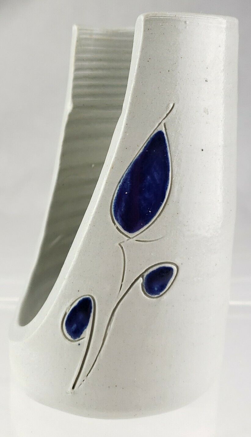5" Williamsburg Pottery Hand Thrown Blue Sconce Candle