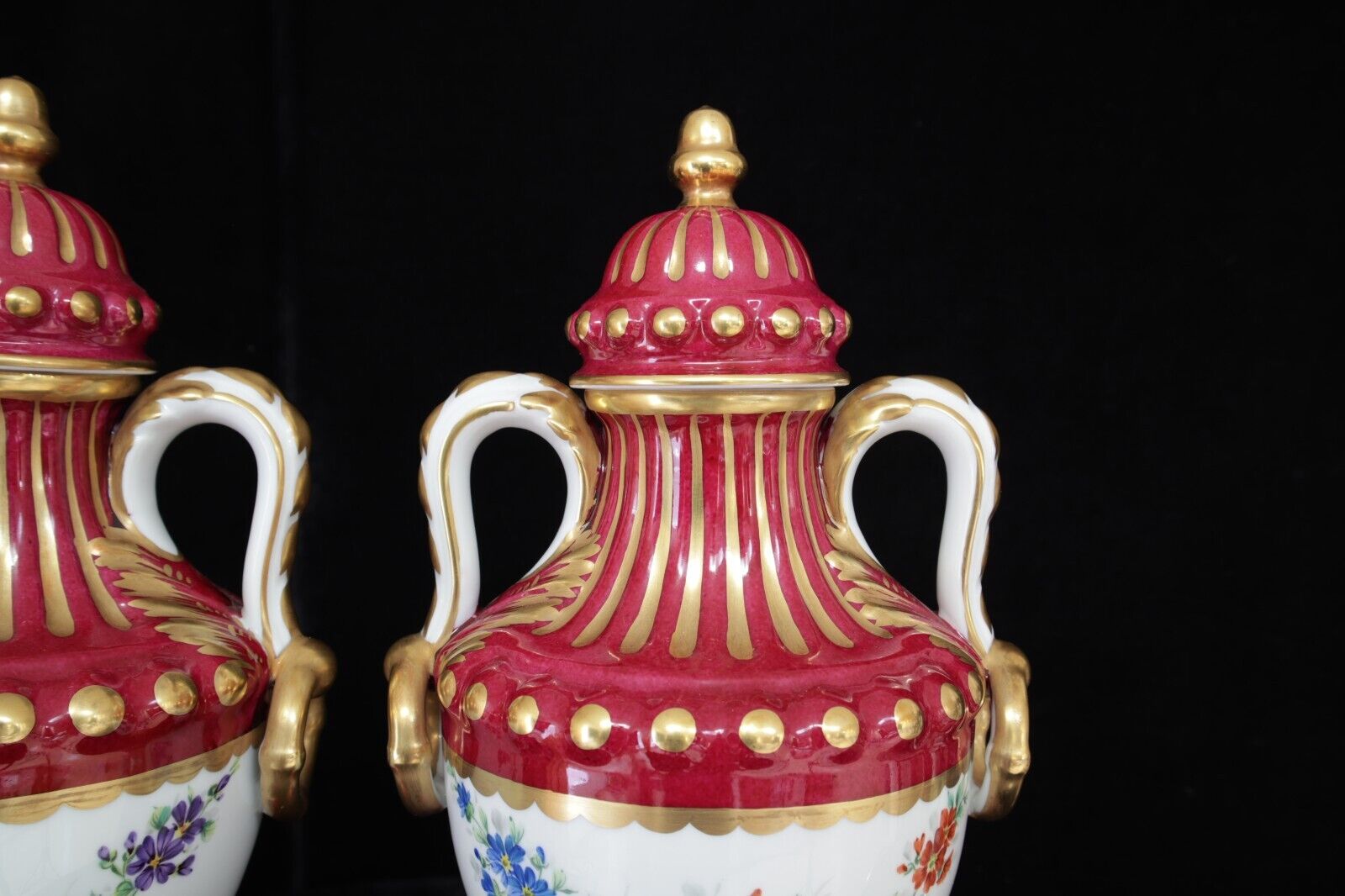 Limoges France Hand Painted Pedestal Urn / Vase