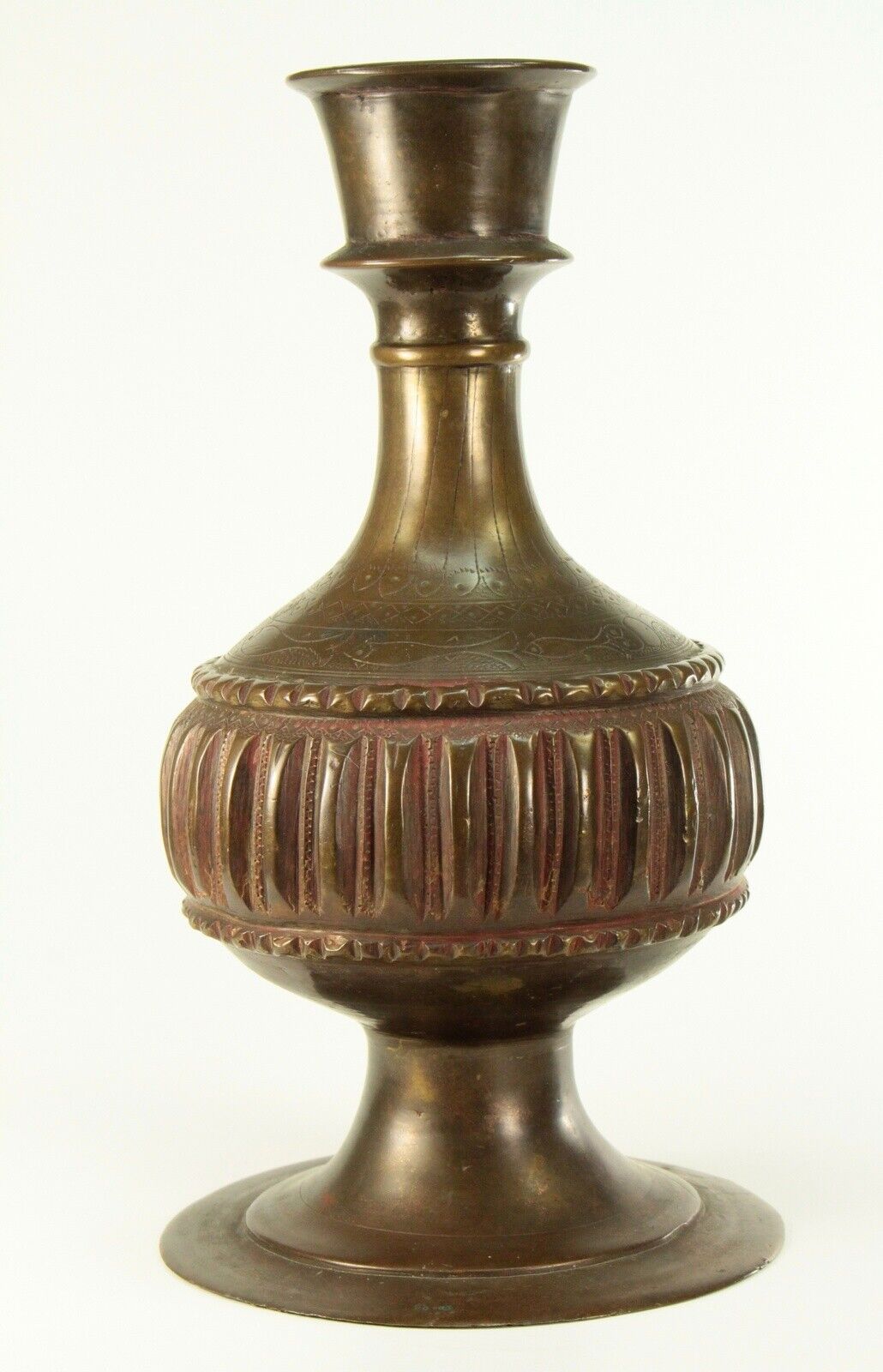 1700s Brass MUGHAL India Hookah Shisha Base vase