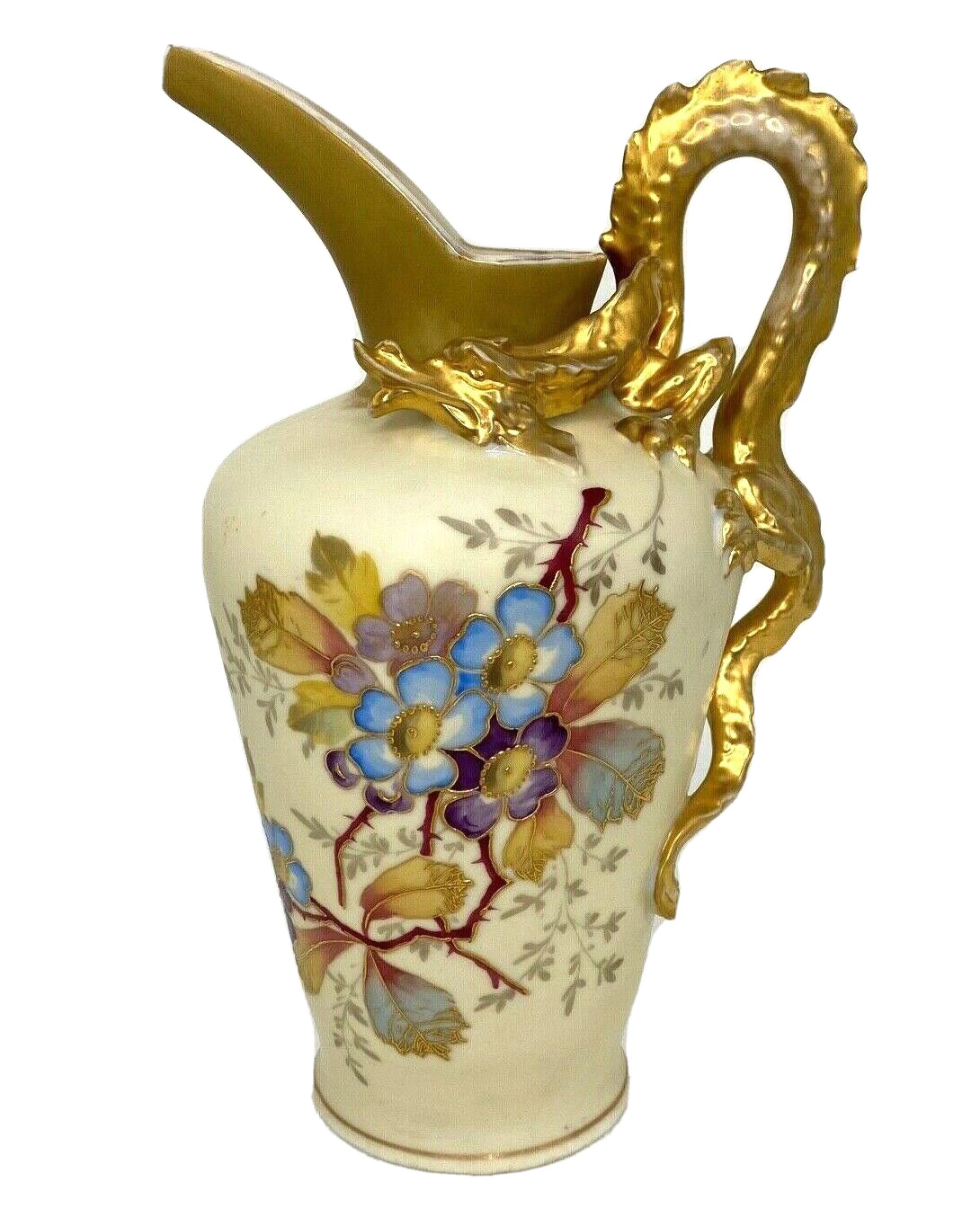 Rare Antique Dragon Ewer Vase Victoria Carlsbad Austria