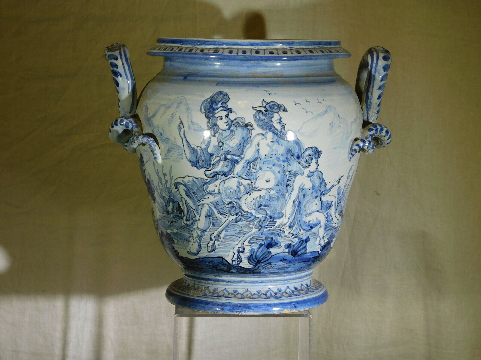 18th Century Hand-Painted Italian Planter/Vase by Guidobono