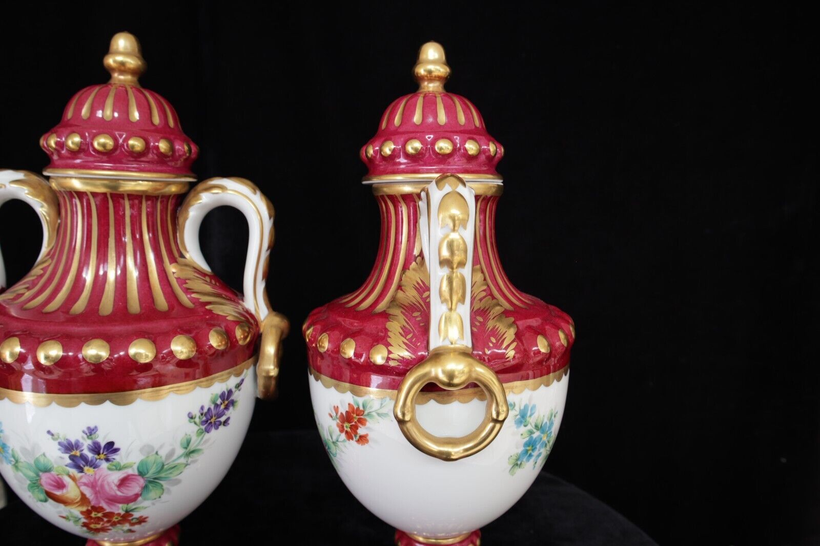 Limoges France Hand Painted Pedestal Urn / Vase
