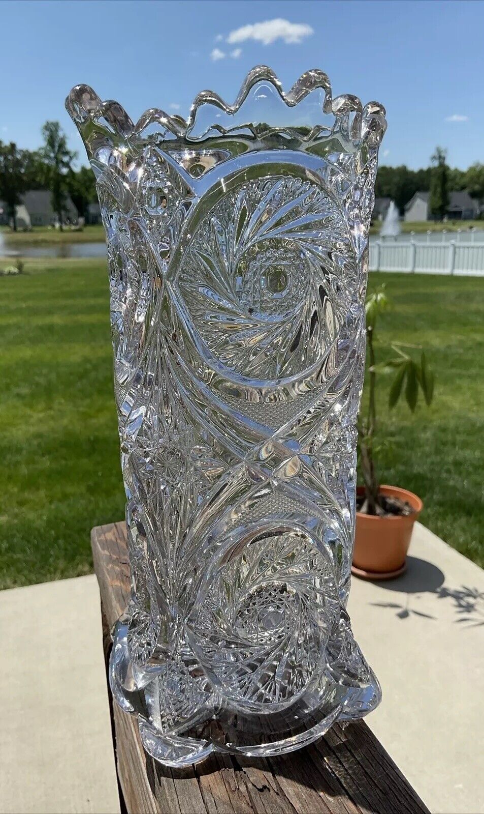 1800's EAPG Antique Vase ~10" Tall