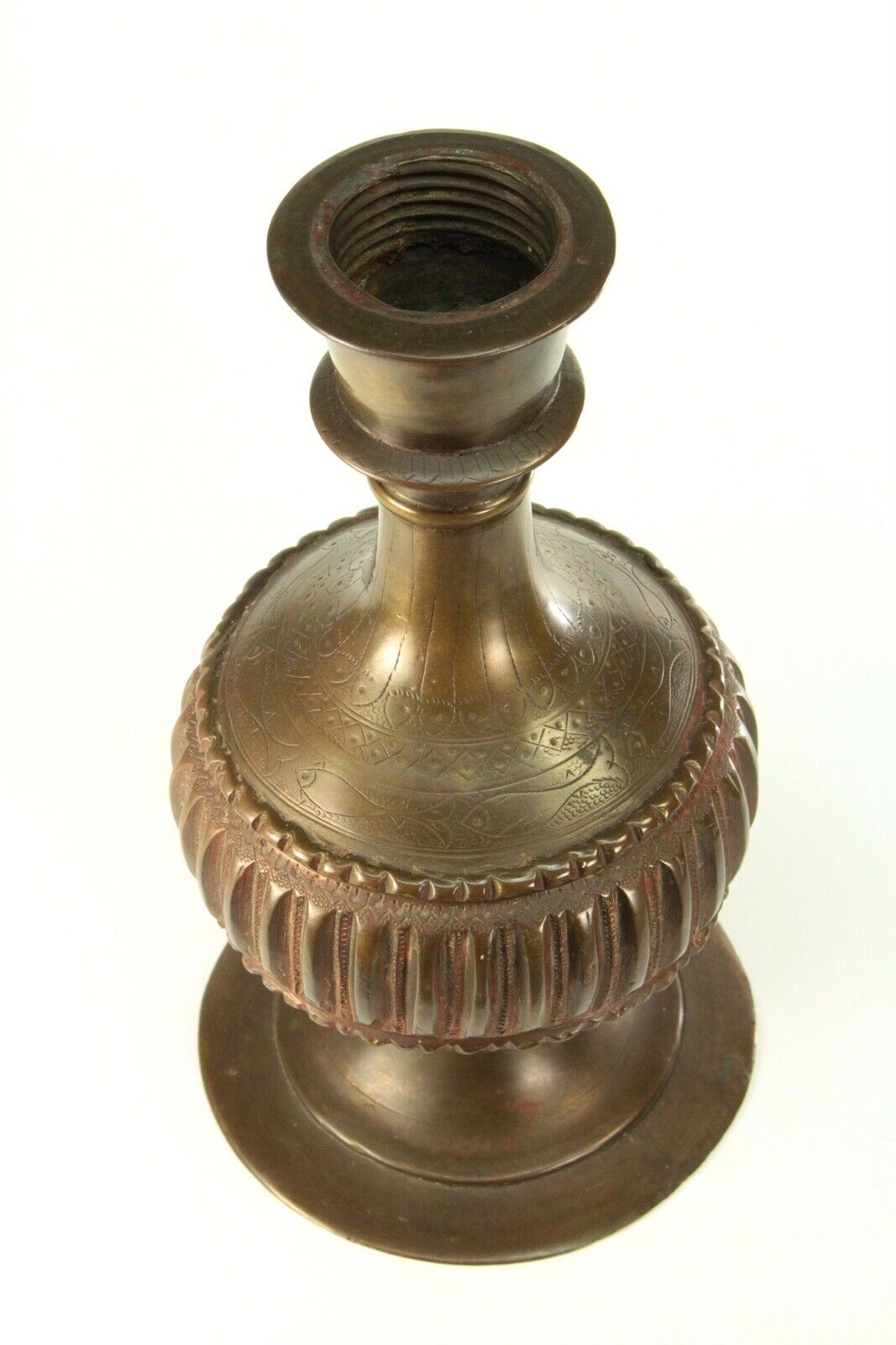 1700s Brass MUGHAL India Hookah Shisha Base vase