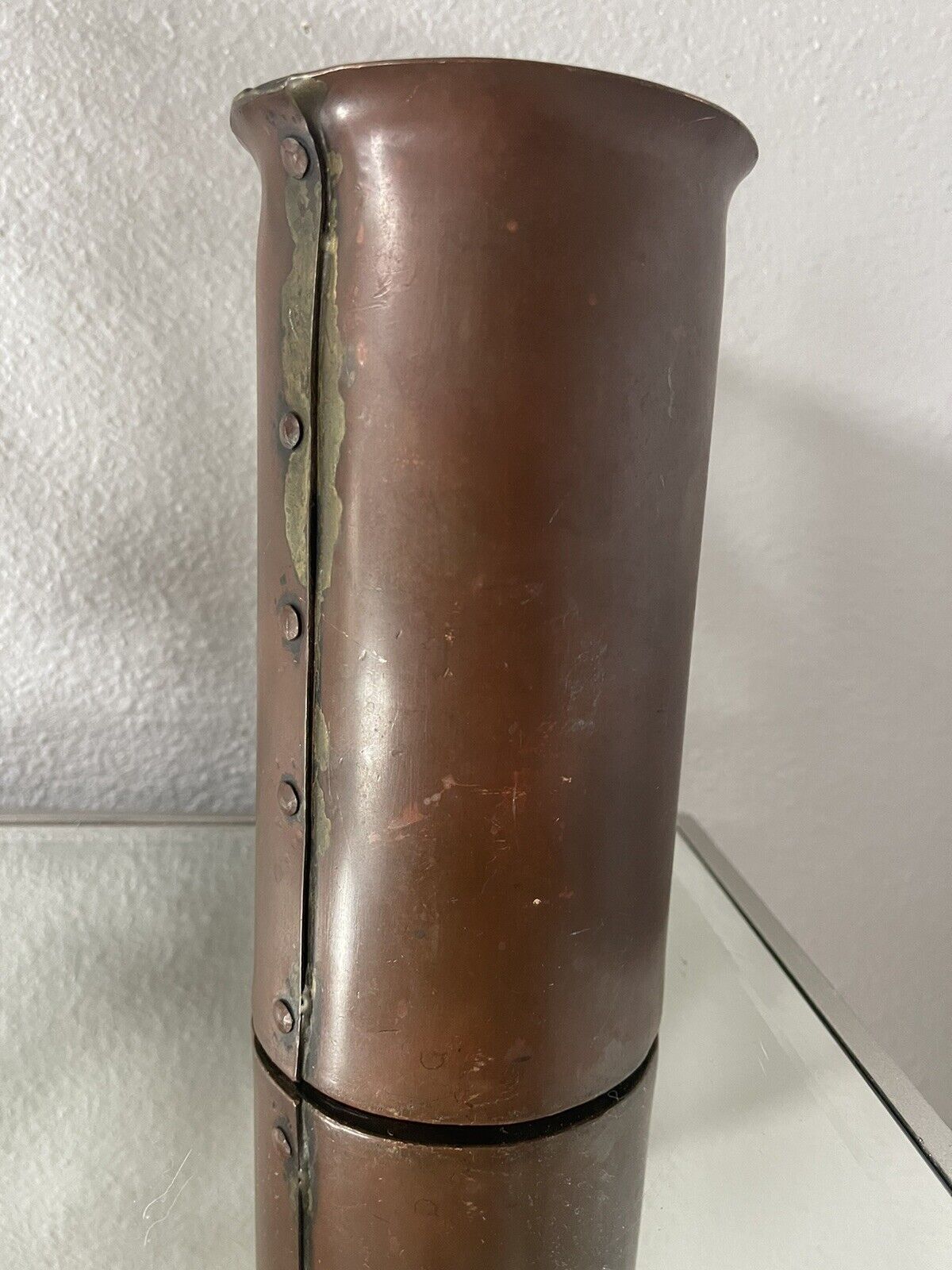Antique 1700's Hand Hammered Copper Carafe/Pitcher