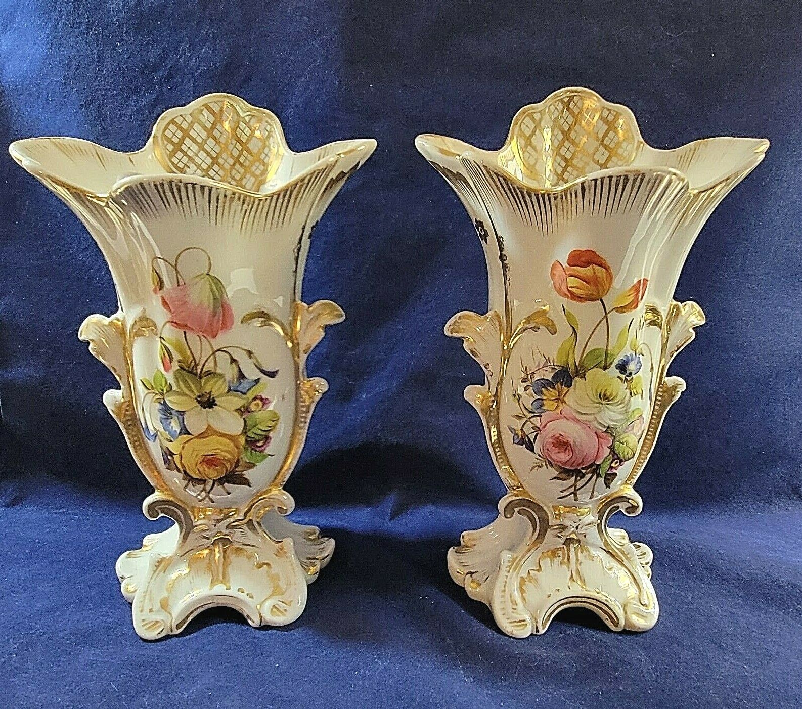 Pair of Antique Plymouth Porcelain Vases from 1700's