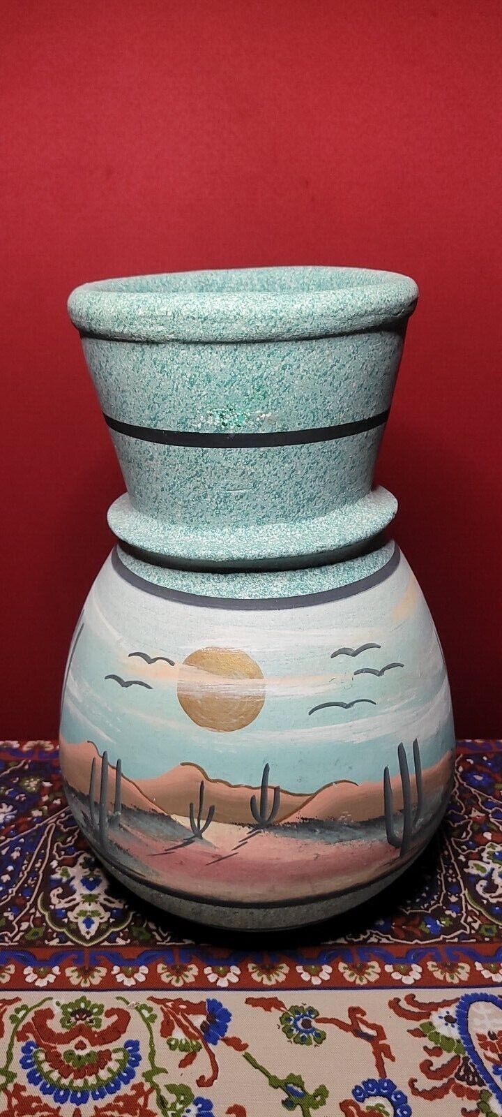 Navajo 13" tall vase with sacred colors