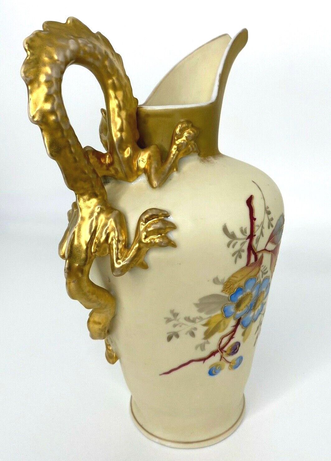 Rare Antique Dragon Ewer Vase Victoria Carlsbad Austria