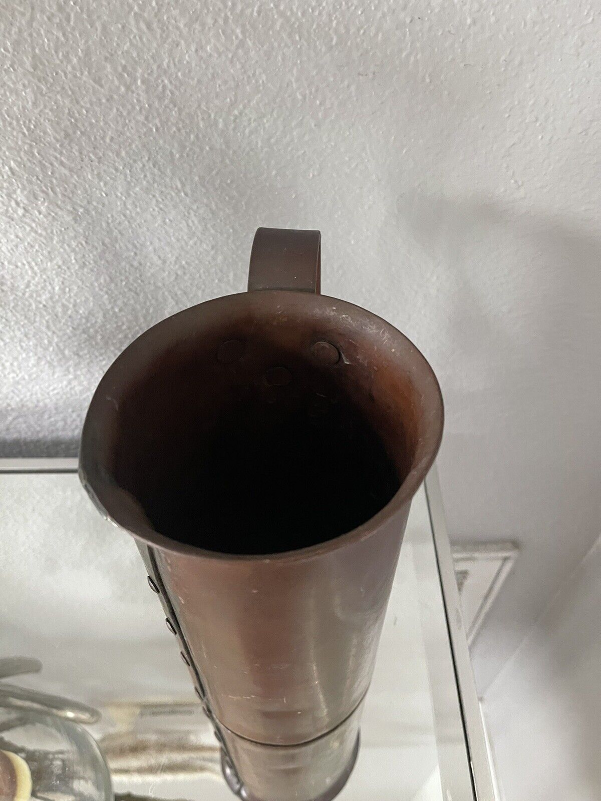 Antique 1700's Hand Hammered Copper Carafe/Pitcher