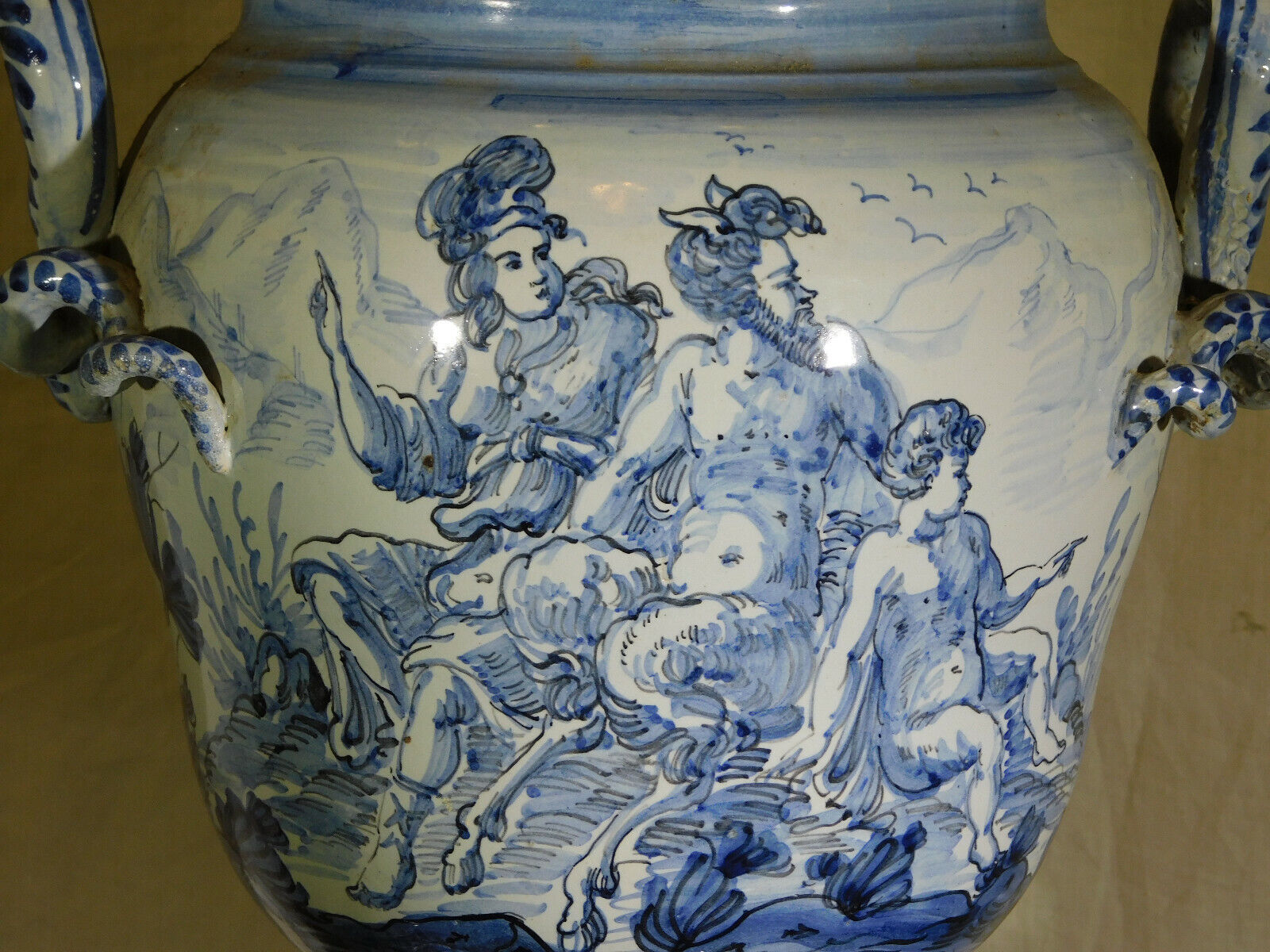 18th Century Hand-Painted Italian Planter/Vase by Guidobono
