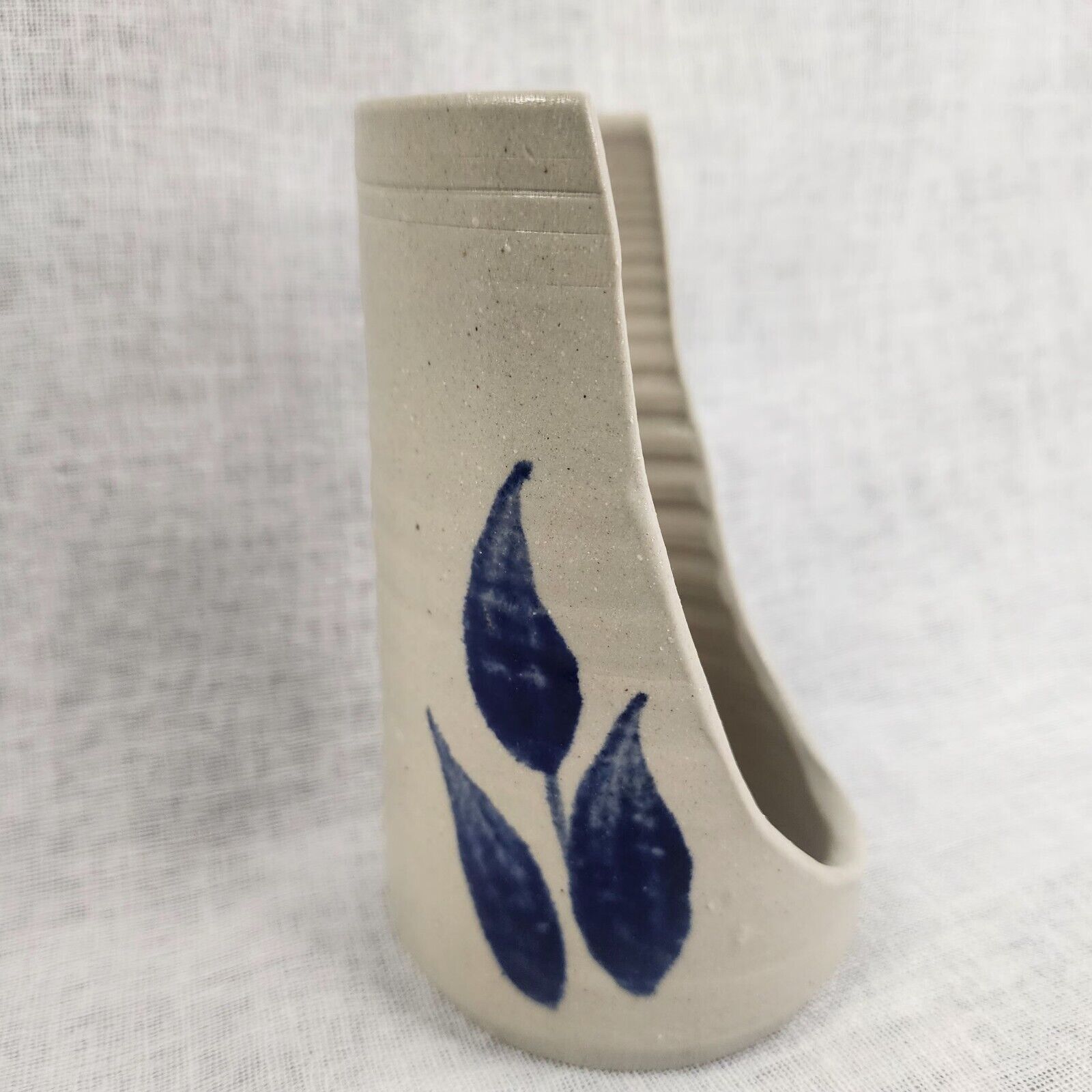 Blue Salt Glaze Williamsburg Pottery Wall Sconce Candle Holder