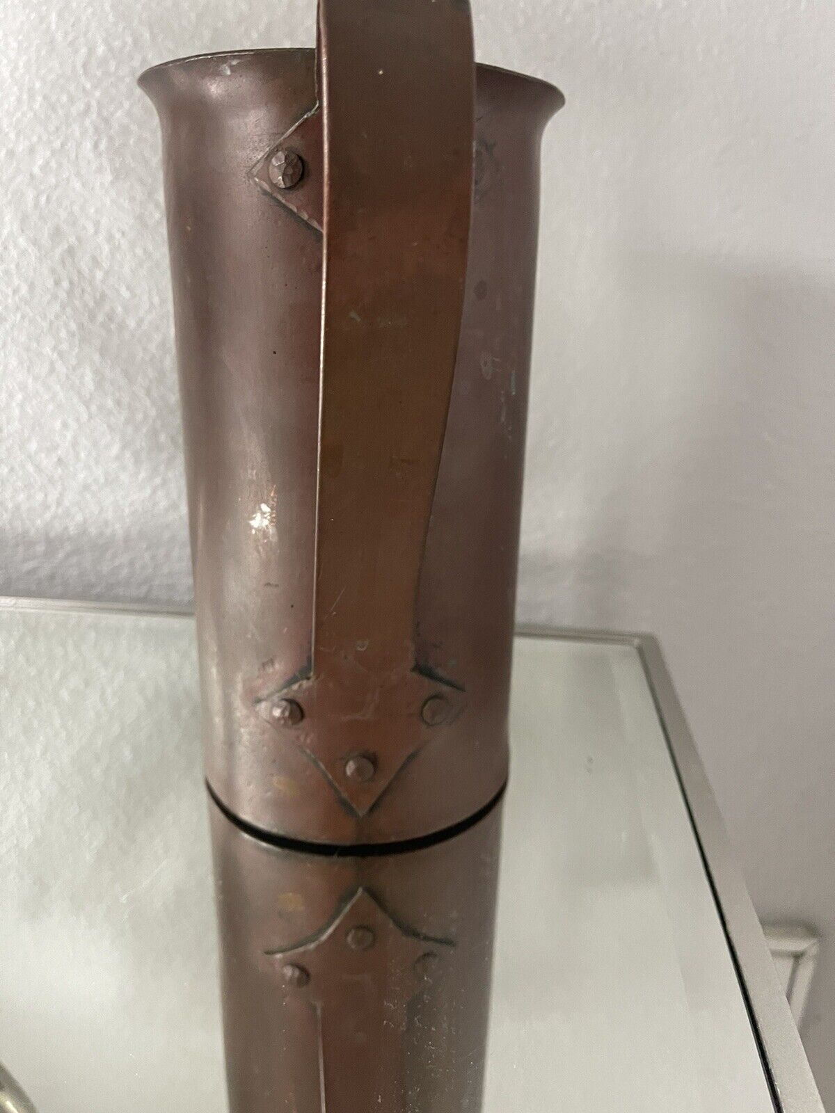 Antique 1700's Hand Hammered Copper Carafe/Pitcher