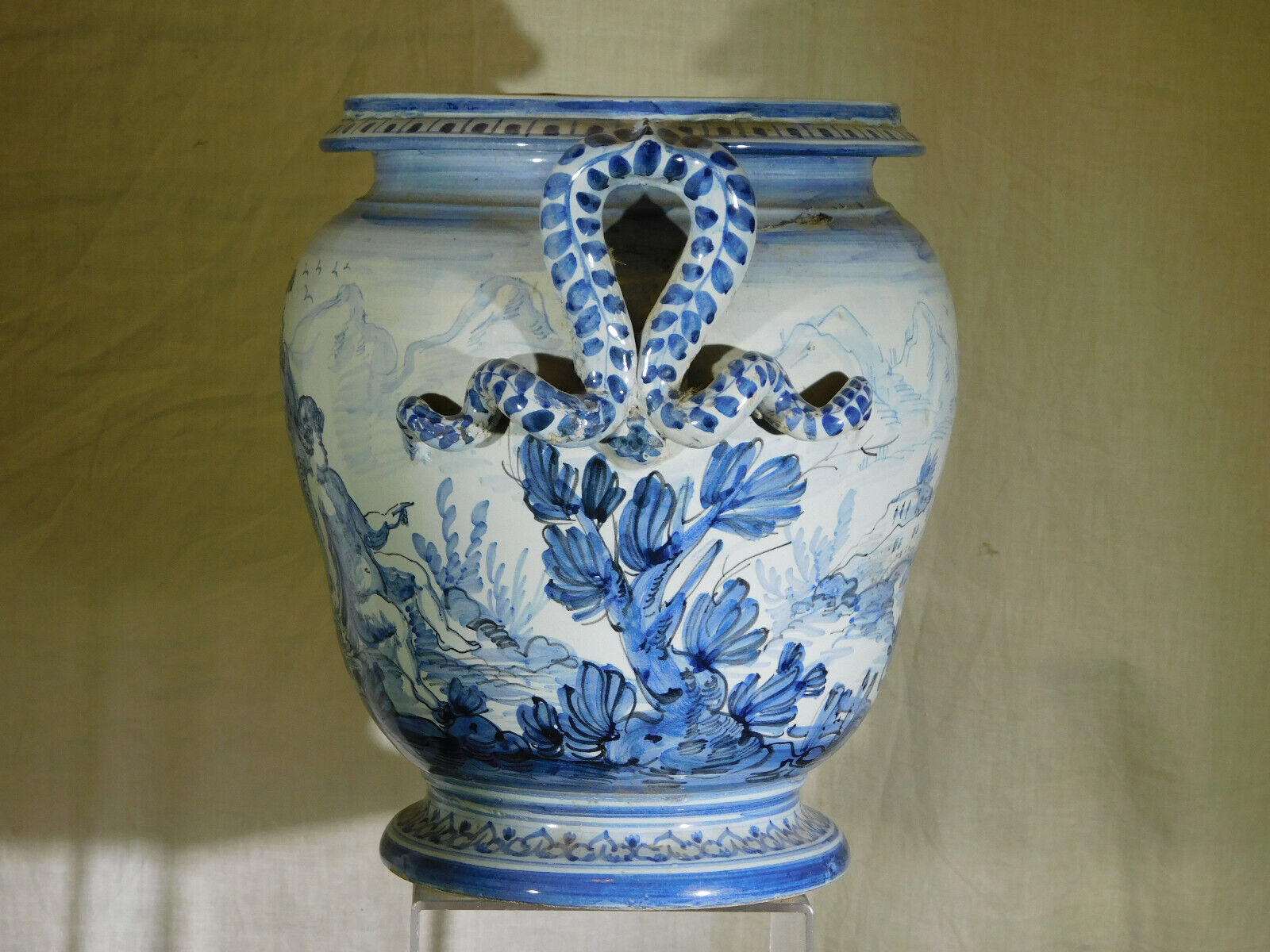18th Century Hand-Painted Italian Planter/Vase by Guidobono