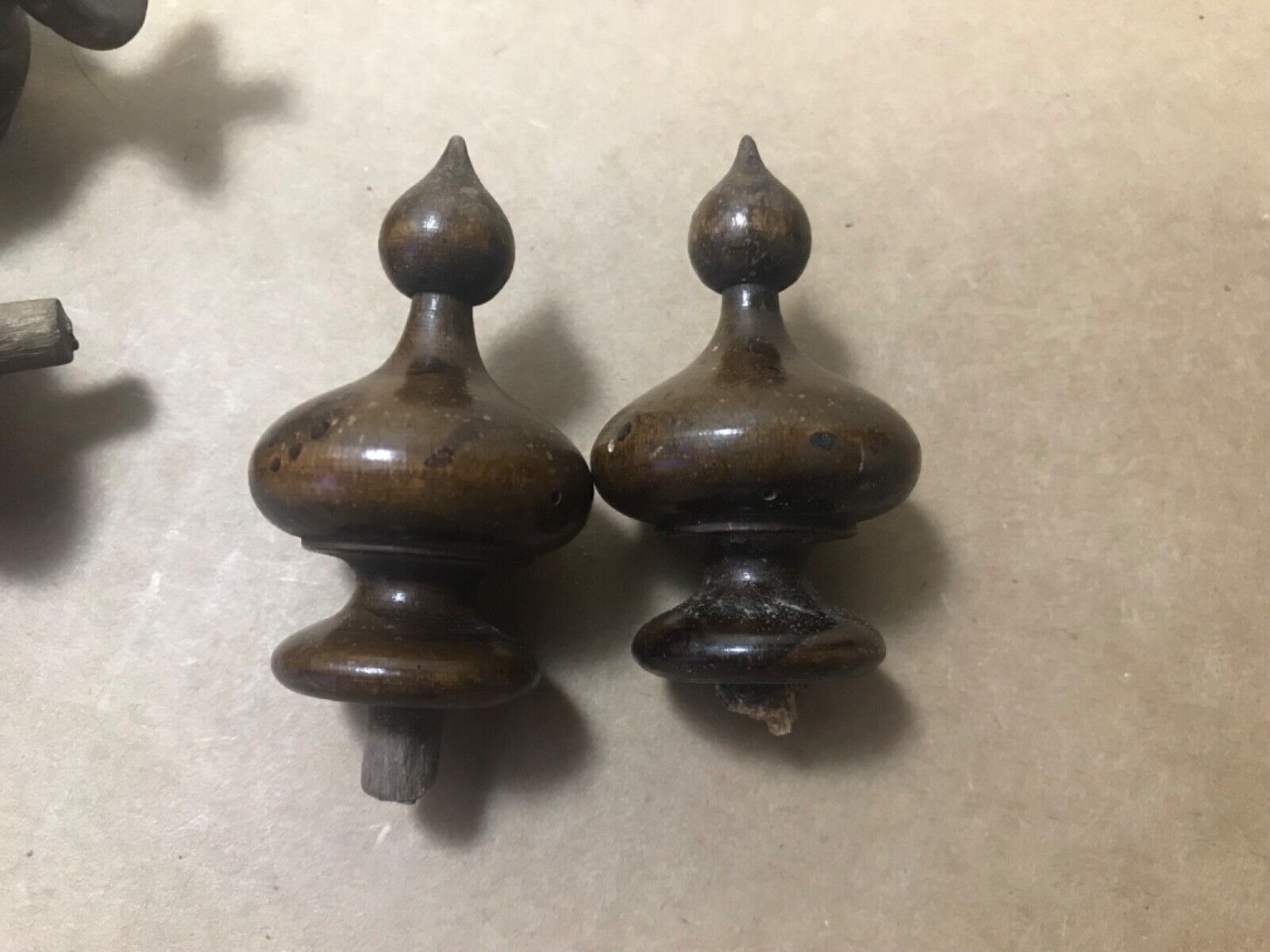 19th Century Mahogany Finial Turned Clock/Bed Finial